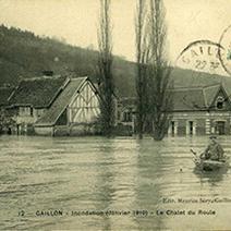 Photo prise lors d'un débordement dans la ville de Gaillon, en janvier 1910.